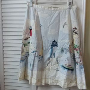 J. Crew | beaded nautical skirt